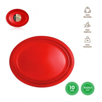 Imagen bandeja ovalada premium roja 31x24 Imagen bandeja ovalada premium roja 31x24