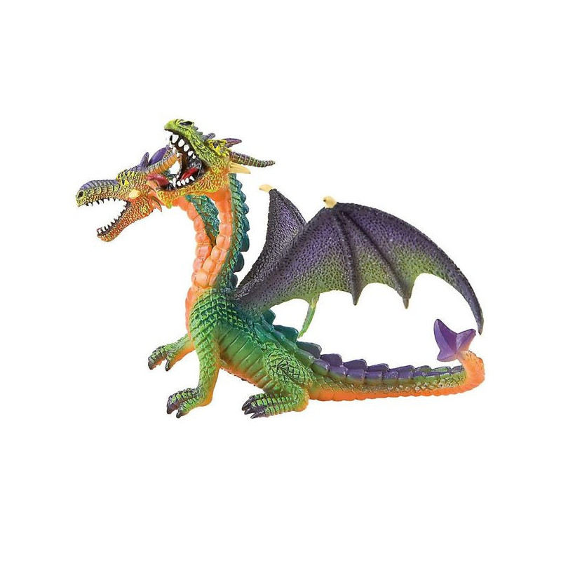 Imagen dragon verde dos cabezas 13cm