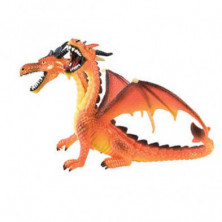 Imagen dragon dos cabezas naranja 13cm (e)