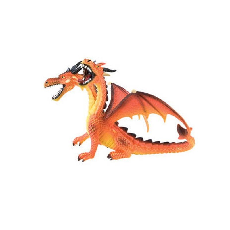 Imagen dragon dos cabezas naranja 13cm (e)