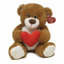 Imagen love you bear 32cm marron oscuro