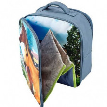 imagen 3 de mochila caballos 3d junior con 3 figuras y folleto