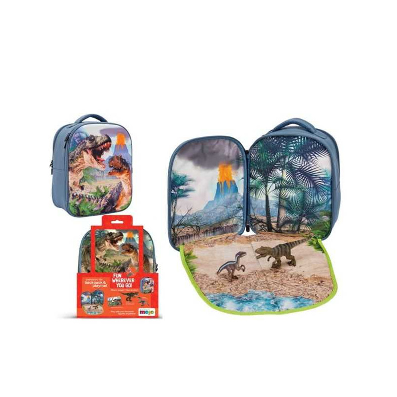 Imagen mochila dinosaurios 3d junior con 3 figuras Imagen mochila dinosaurios 3d junior con 3 figuras