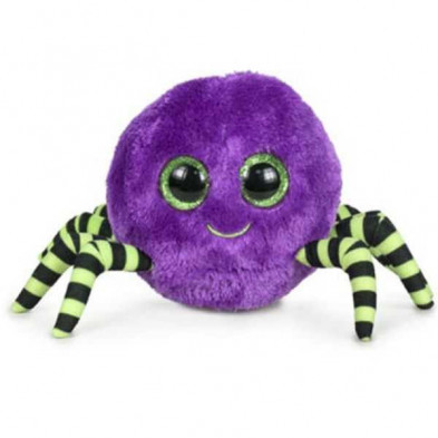 Imagen peluche araña glitter eyes morada 15 cm.