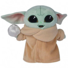 Imagen peluche mandalorian baby yoda con bola 17cm