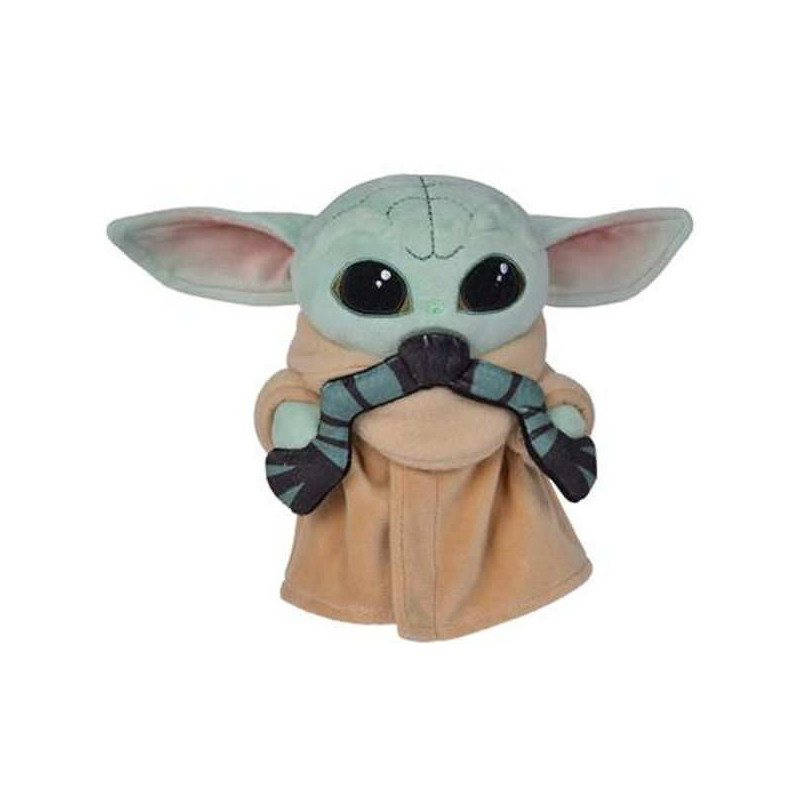 Imagen peluche mandalorian baby yoda con rana 18cm