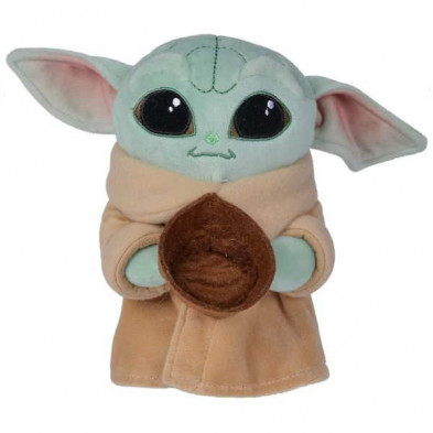 Imagen peluche mandalorian baby yoda con tazón 17cm