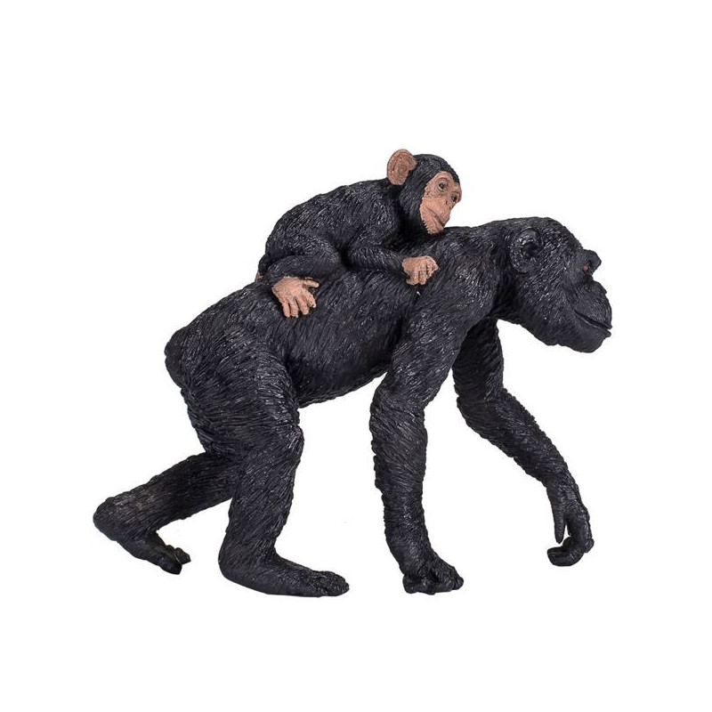Imagen figura chimpance con bebe 9cm Imagen figura chimpance con bebe 9cm
