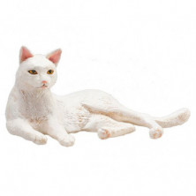 Imagen gato blanco acostado 7cm