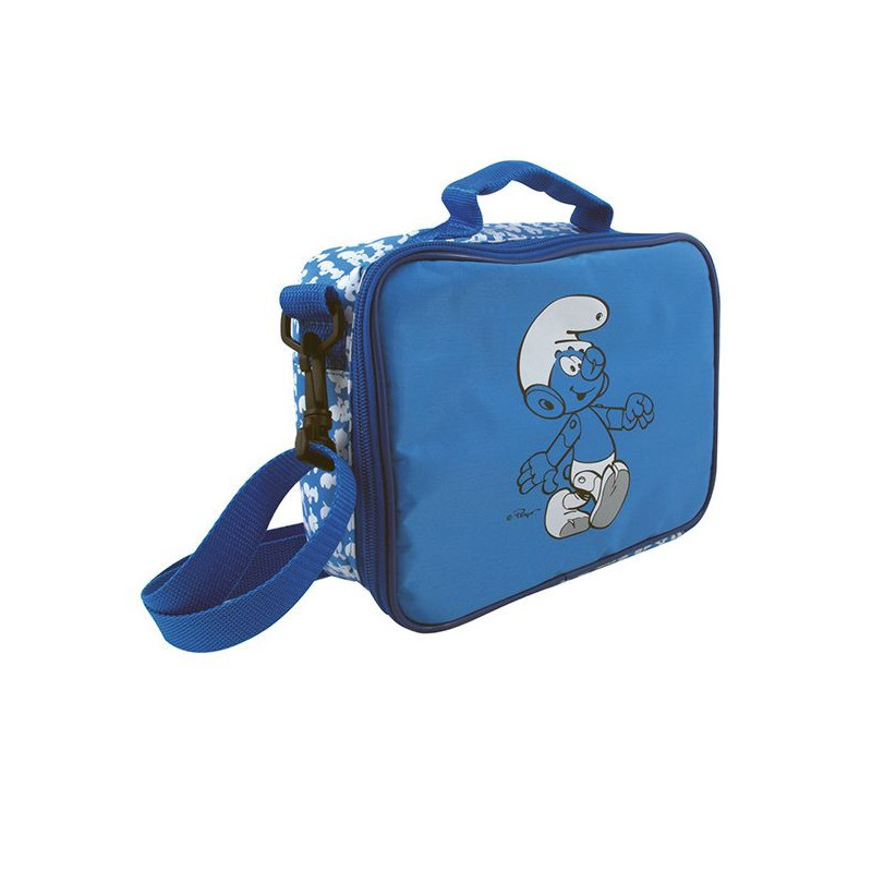 Imagen pitufos bolsa isotermo azul 25x18x8cm