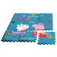 Imagen alfombra puzle eva 9 piezas con bolsa peppa pig