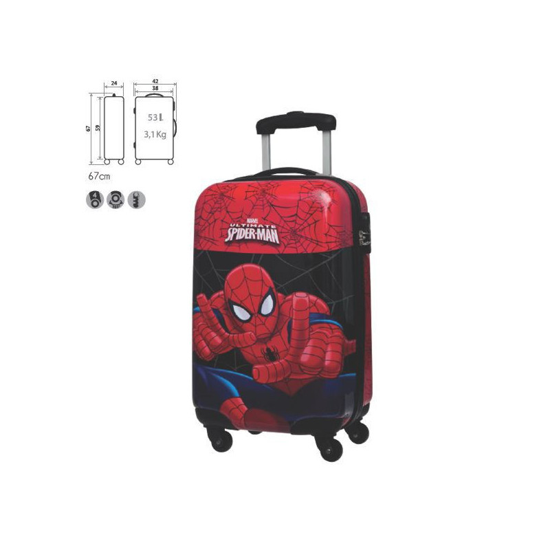 Imagen trolley abs spiderman black 4r 42x67x24cm