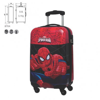 Imagen trolley abs spiderman black 4r 42x67x24cm