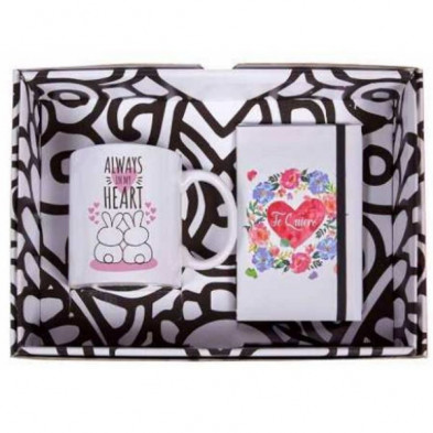 Imagen taza con mensaje y libreta always in my hearth Imagen taza con mensaje y libreta always in my hearth