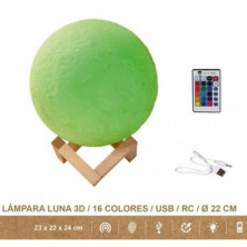 imagen 2 de lámpara moon light 22cm 16 colores usb