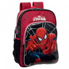 Imagen mochila adap 42cm doble crem spiderman black