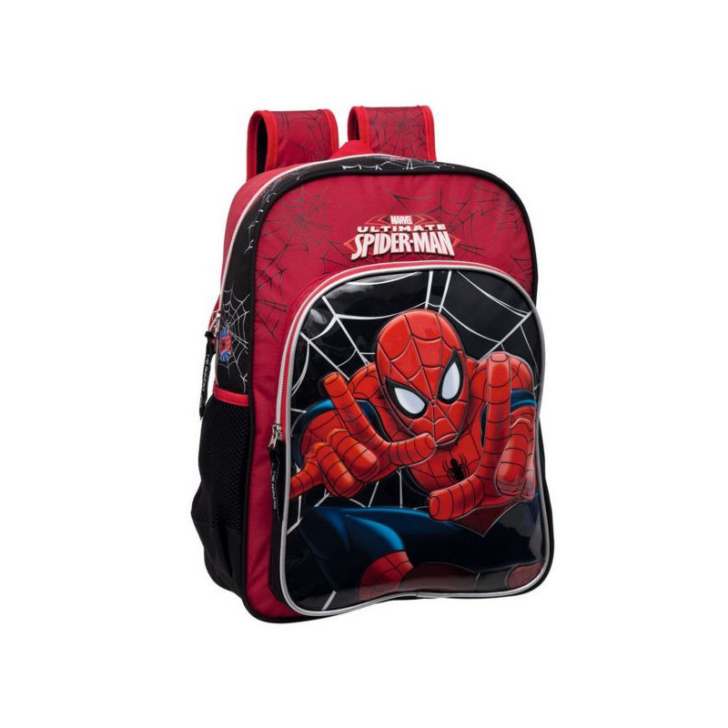 Imagen mochila adap 42cm doble crem spiderman black