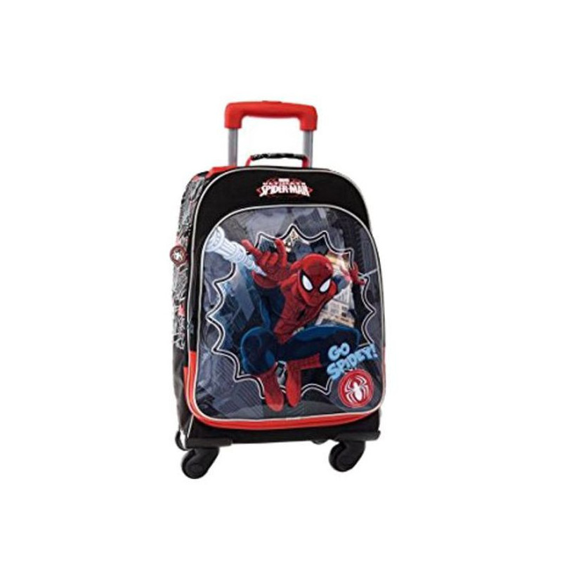 Imagen trolley mochila spiderman 4 ruedas 44x33x21cm