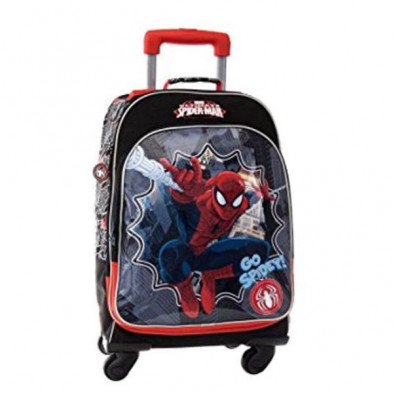 Imagen trolley mochila spiderman 4 ruedas 44x33x21cm