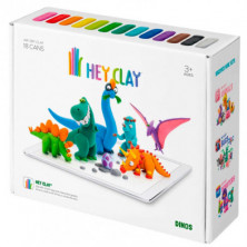 imagen 1 de hey clay set dinosaurios 18 botes