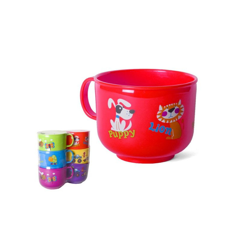 Imagen taza jumbo infantil 650ml plastico surtida colores