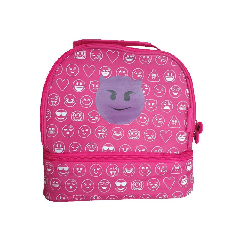 Imagen bolsa térmica emoji diablo rosa