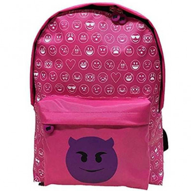 Imagen mochila emoji diablo rosa Imagen mochila emoji diablo rosa