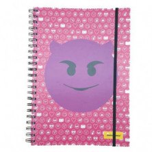 Imagen libreta a4 emoji diablo rosa