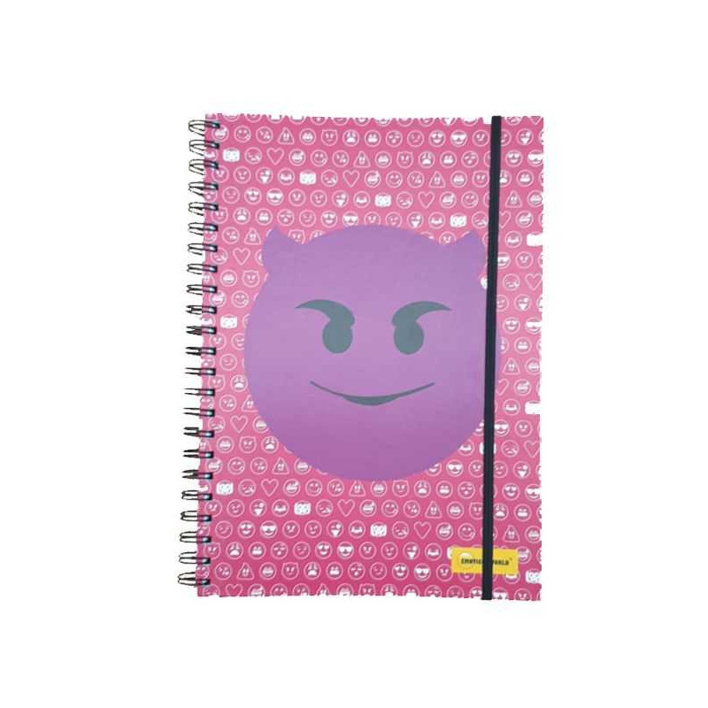 Imagen libreta a4 emoji diablo rosa