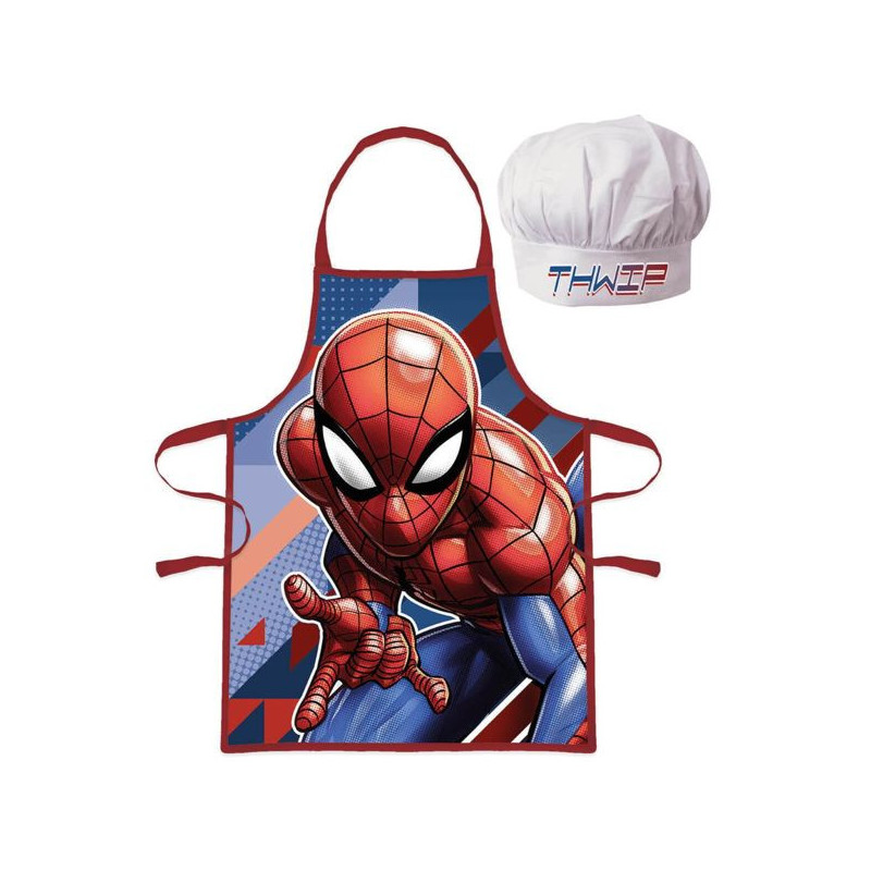 Imagen set de cocina con delantal y gorro spiderman