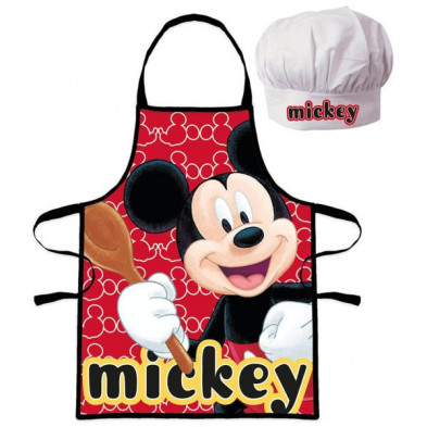 Imagen set de cocina con delantal y gorro mickey mouse