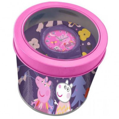 imagen 1 de reloj analógico en caja de metal peppa pig