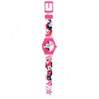 Imagen reloj analógico en caja de metal minnie mouse