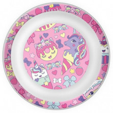 imagen 2 de set de desayuino de melamina unicornio cupcakes