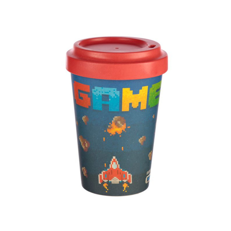 Imagen taza para llevar composite de bambú game over