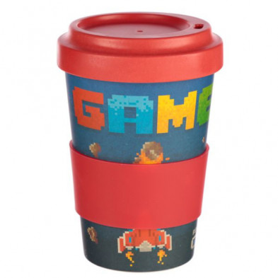 imagen 1 de taza para llevar composite de bambú game over