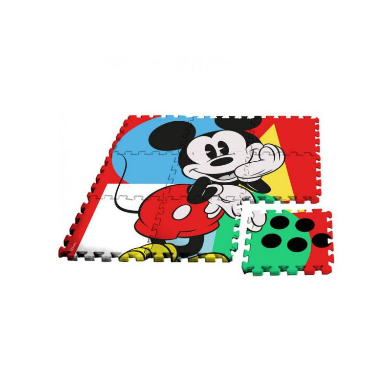 Imagen alfombra puzle eva 9 piezas con bolsa mickey