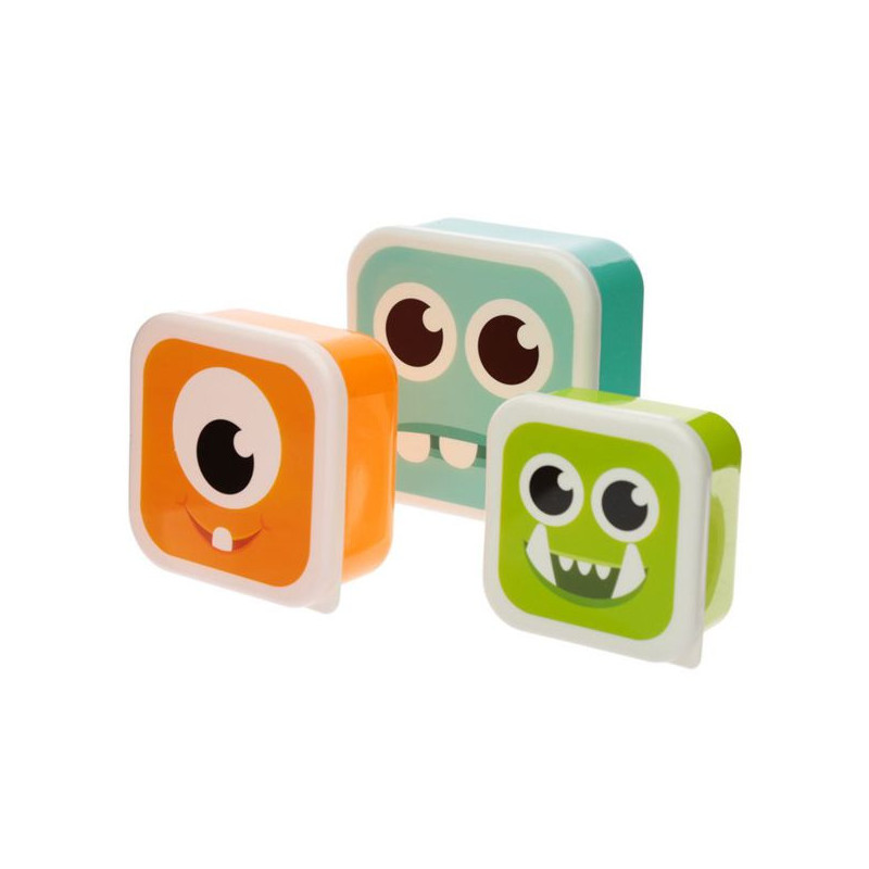 Imagen set de 3 tupper infantiles monstruos monstarz