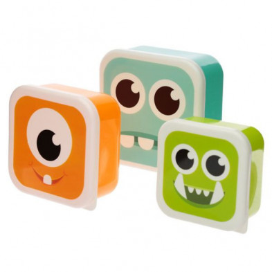 Imagen set de 3 tupper infantiles monstruos monstarz