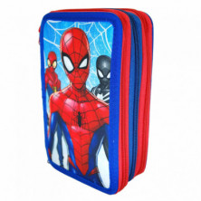 imagen 1 de estuche 3 cremalleras spiderman