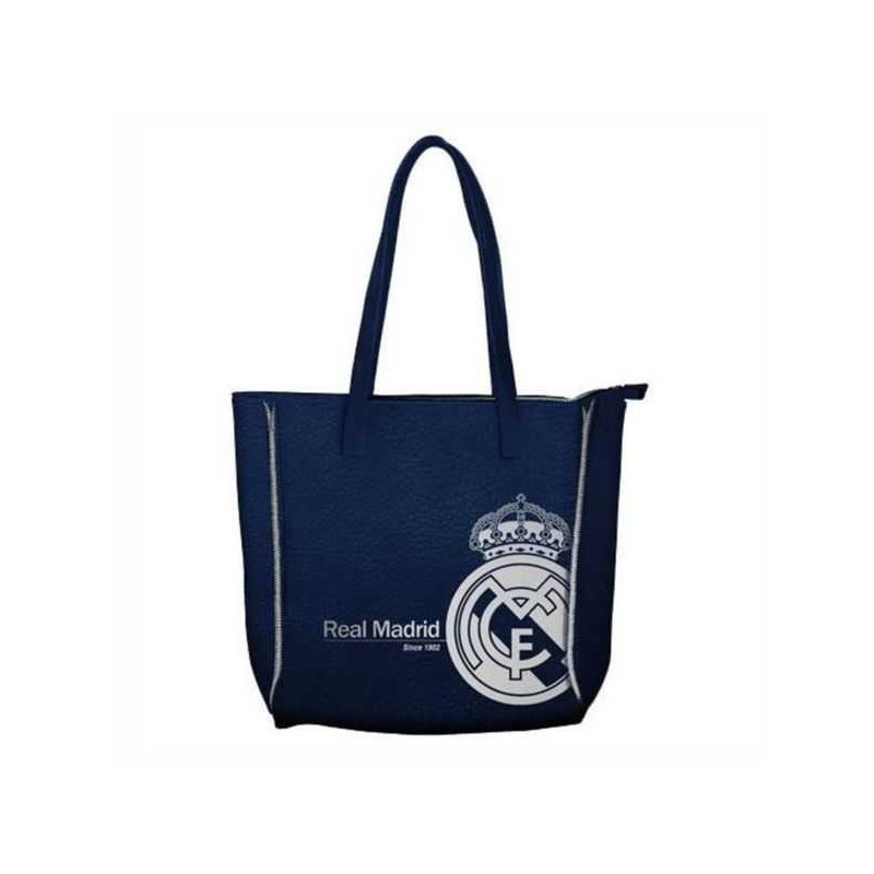 Imagen bolso shopping zip real madrid azul 30x30x6cm