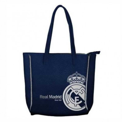 Imagen bolso shopping zip real madrid azul 30x30x6cm