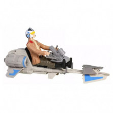 imagen 1 de figura 30cm star wars poe dameron con speeder