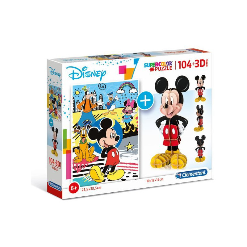 Imagen puzle mickey mouse 3d 104 piezas