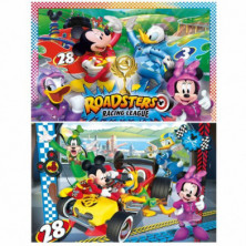 imagen 1 de puzle mickey roadster racers 2 x 20 piezas