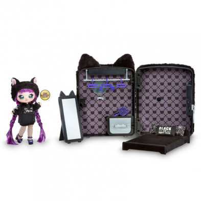 imagen 1 de mochila na! na! na! negra + muñeca exclusiva
