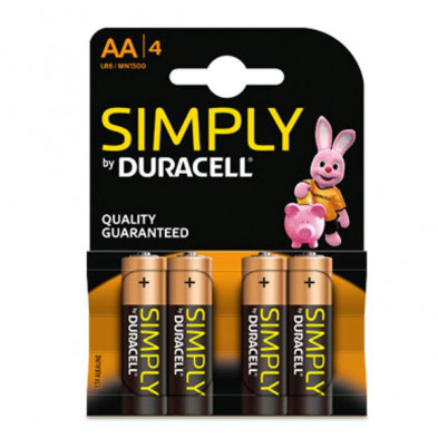 Imagen pila alkalina duracell lr6 (aa) blister 4 unidades