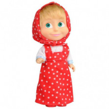 Imagen muñeca masha y el oso con vestido rojo 12cm