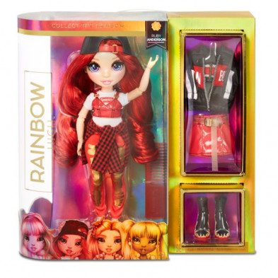 Brinquedo Boneca Grande Menina Rainbow Ruby Capa De Chuva