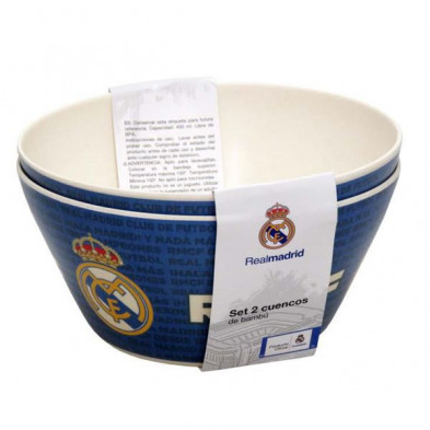 imagen 1 de set 2 cuencos bambú real madrid 14.7x14.7x6cm